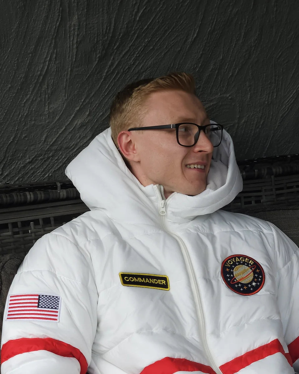 Zoot Suit worn with the oversized hood and mission patches